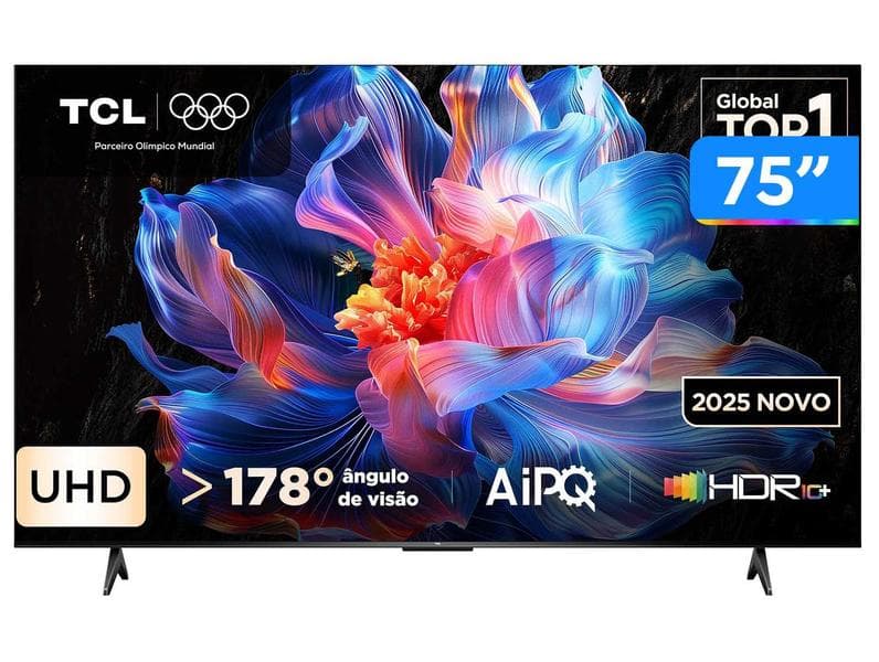 Smart TV 75 polegadas TCL 4K UHD LED HVA Google TV 75P6K 2025